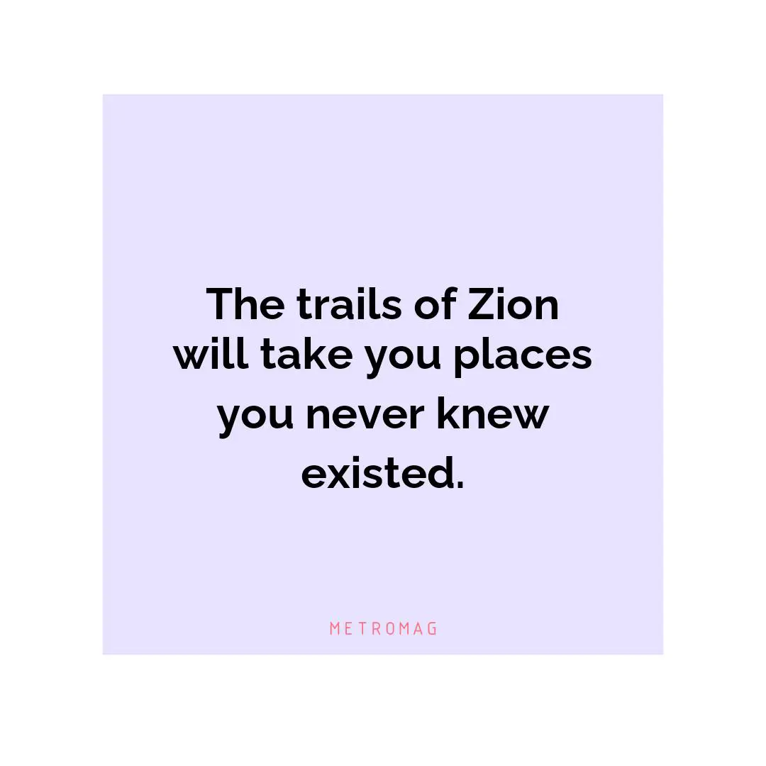 The trails of Zion will take you places you never knew existed.