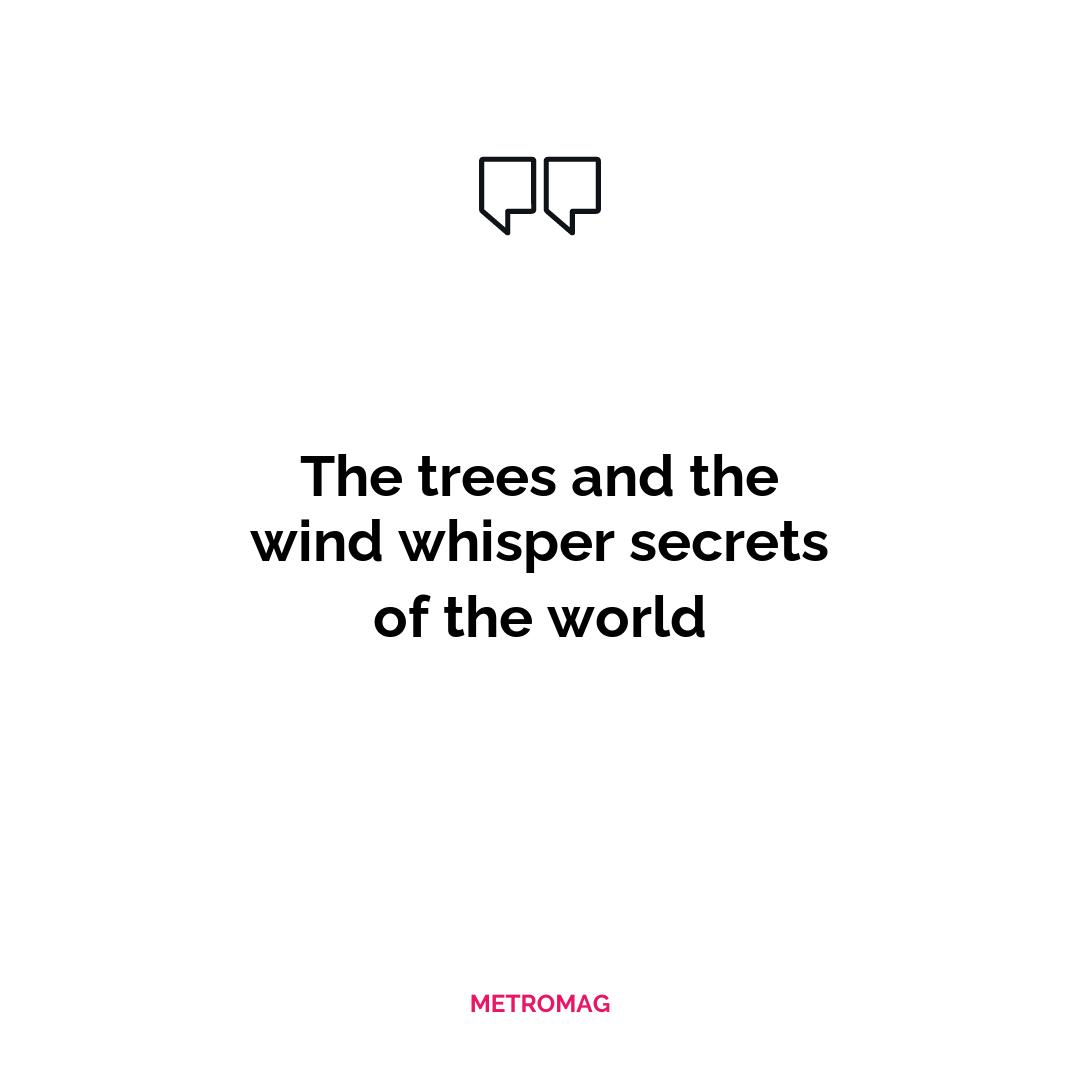 The trees and the wind whisper secrets of the world