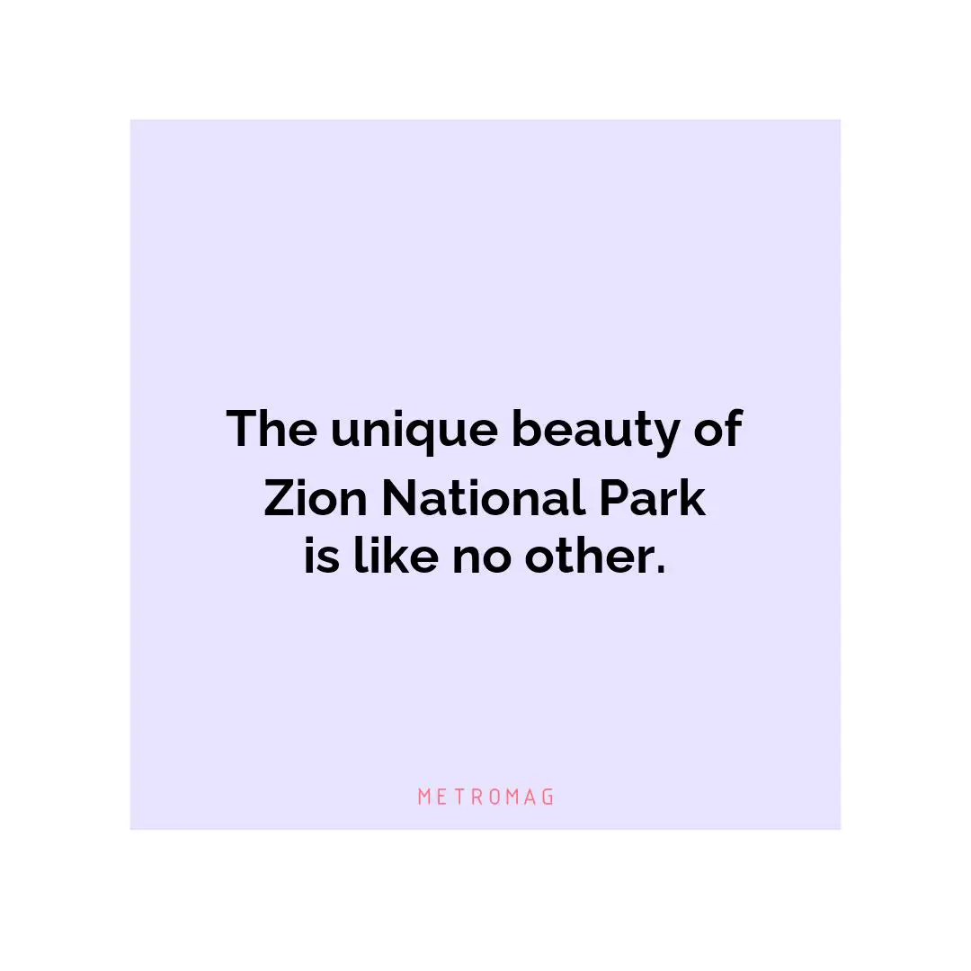 The unique beauty of Zion National Park is like no other.