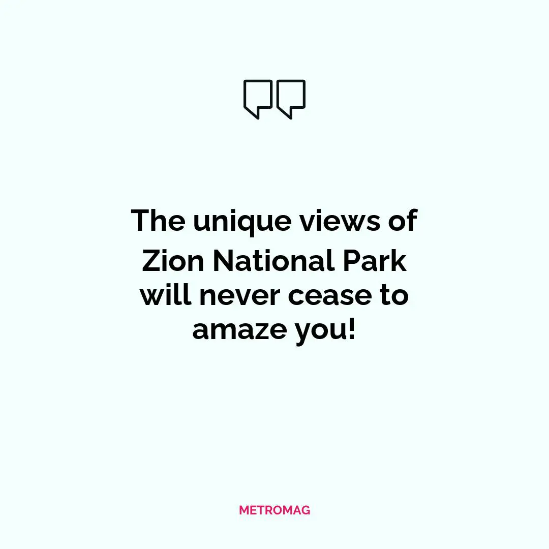 The unique views of Zion National Park will never cease to amaze you!