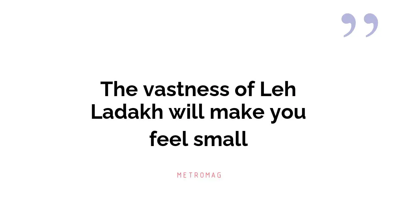 The vastness of Leh Ladakh will make you feel small