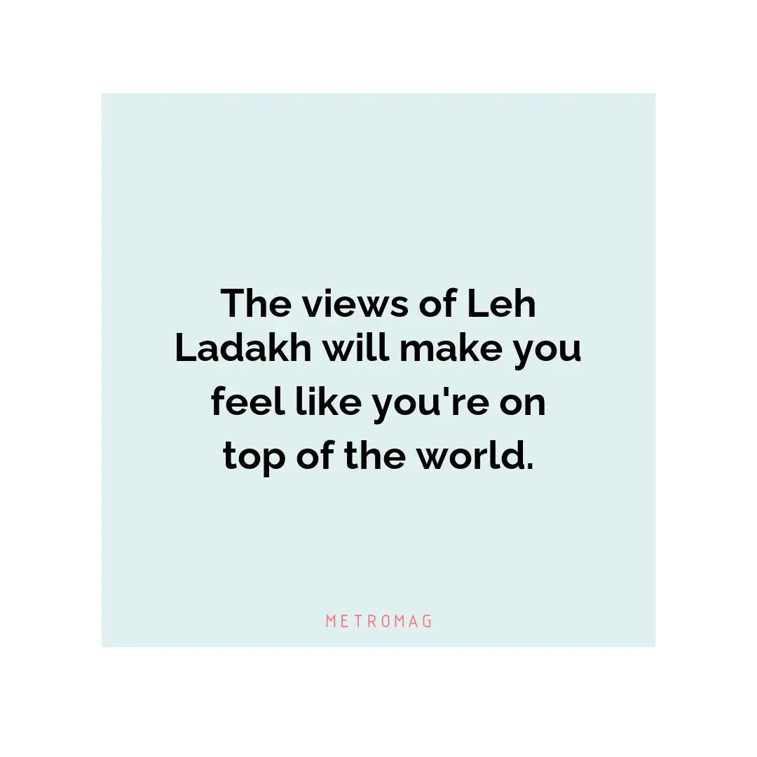 The views of Leh Ladakh will make you feel like you're on top of the world.