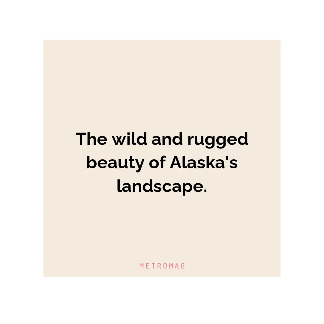 The wild and rugged beauty of Alaska's landscape.
