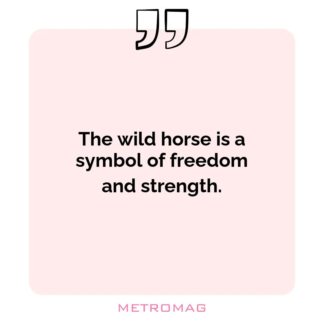 The wild horse is a symbol of freedom and strength.