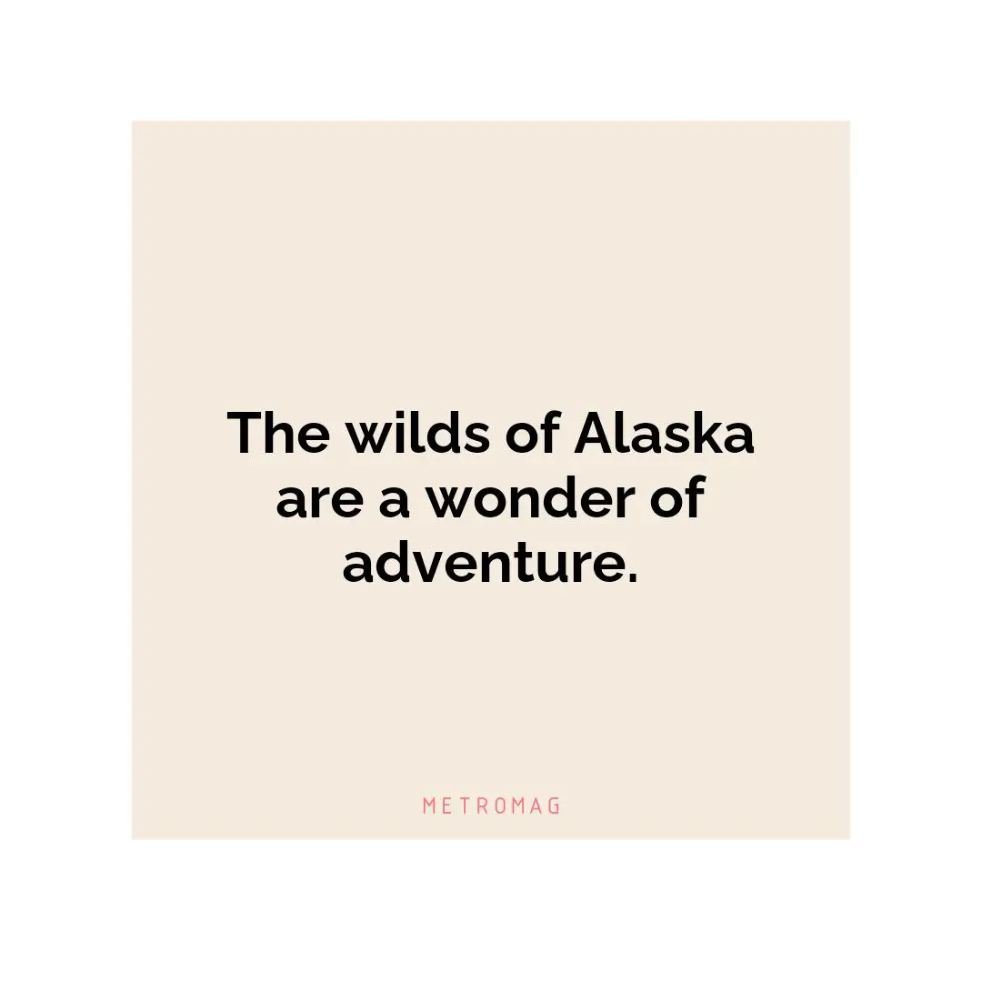 The wilds of Alaska are a wonder of adventure.
