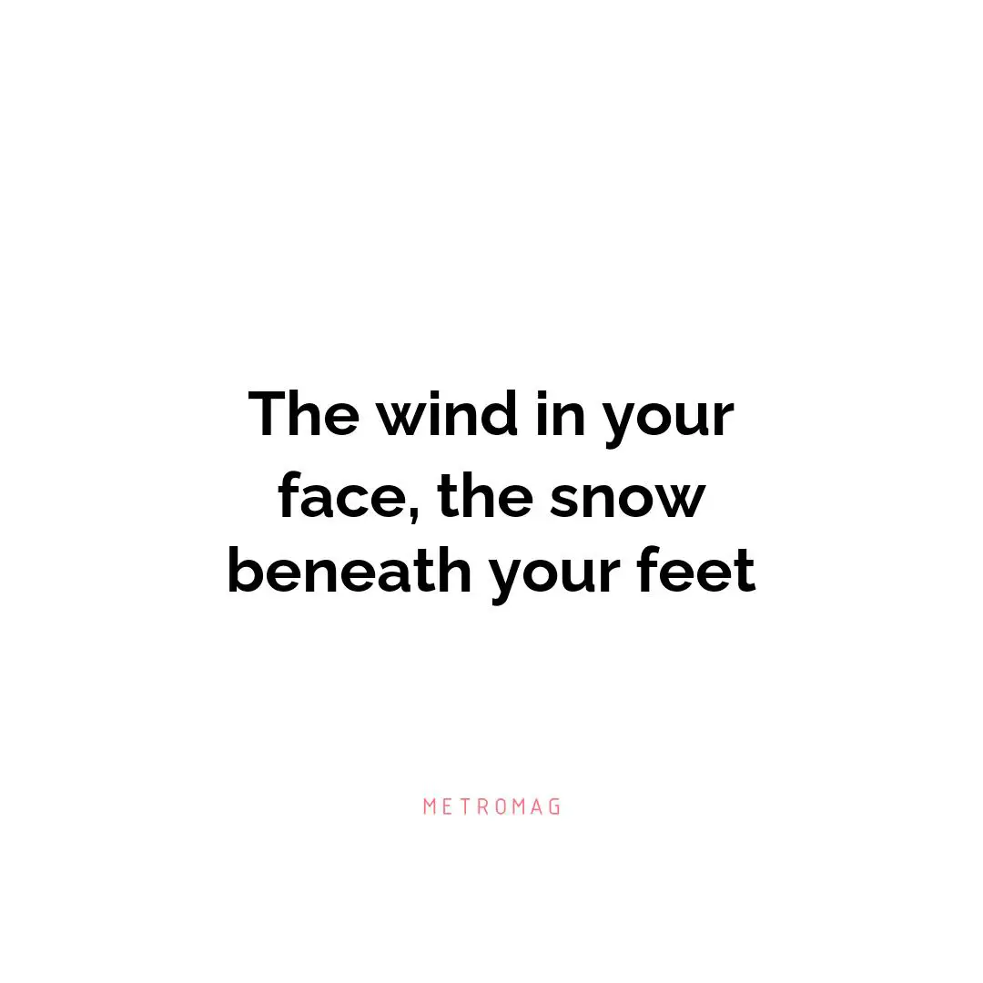 The wind in your face, the snow beneath your feet