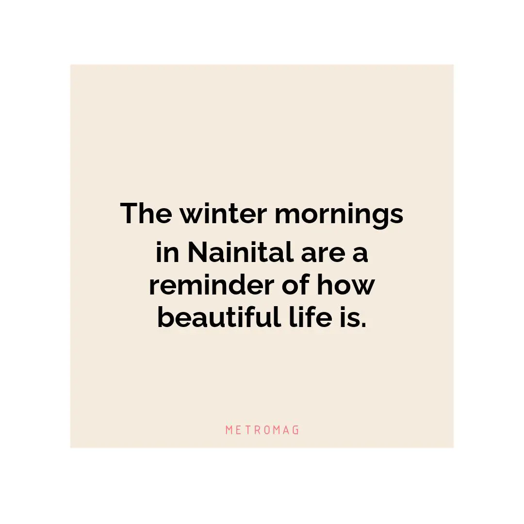 The winter mornings in Nainital are a reminder of how beautiful life is.