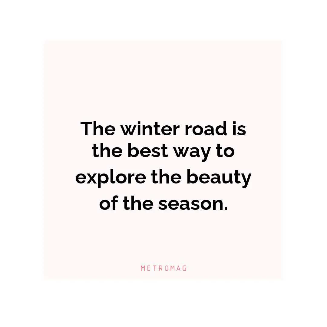 The winter road is the best way to explore the beauty of the season.