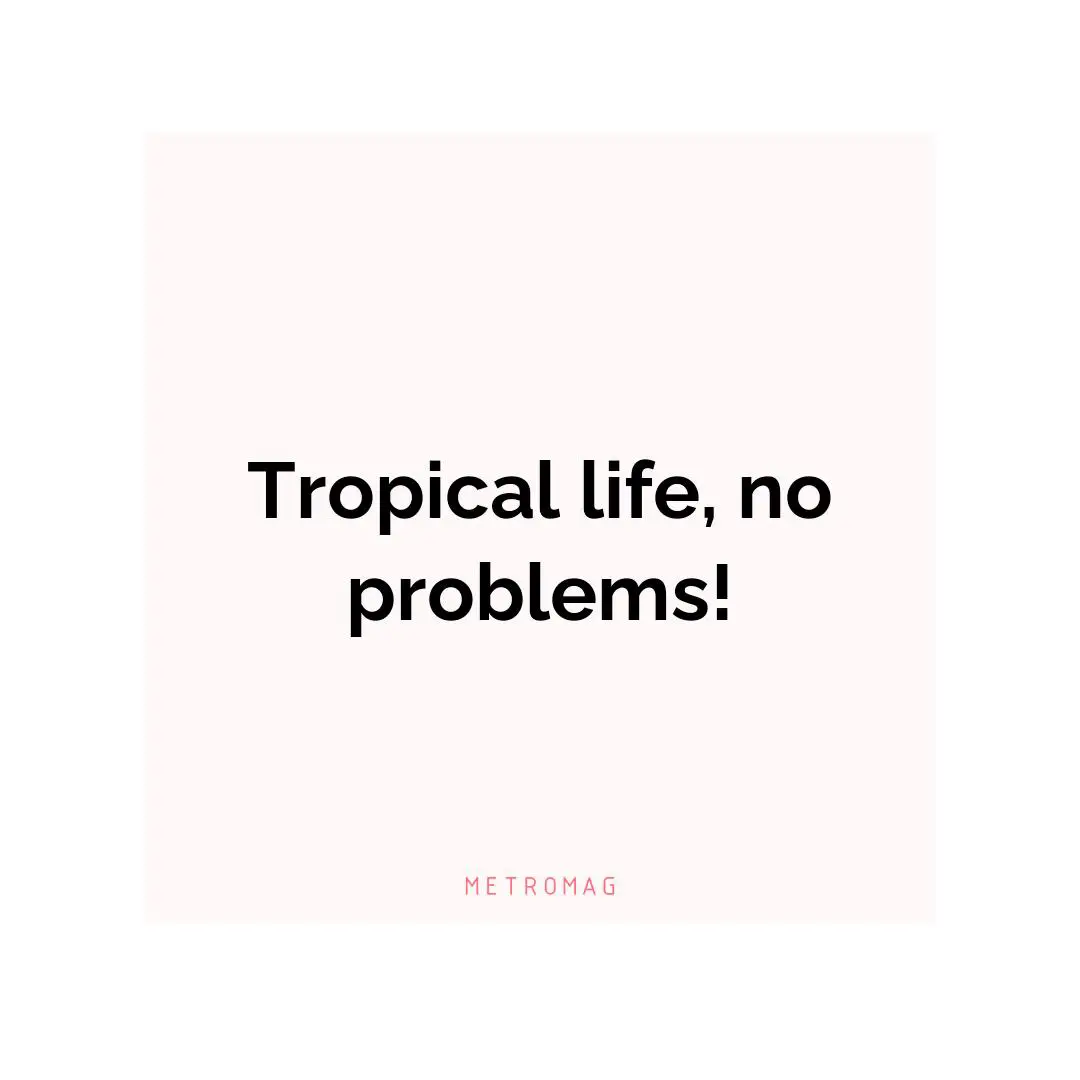 Tropical life, no problems!
