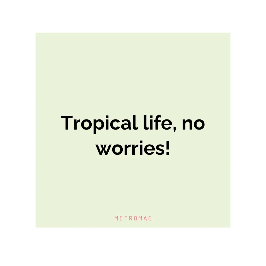 Tropical life, no worries!