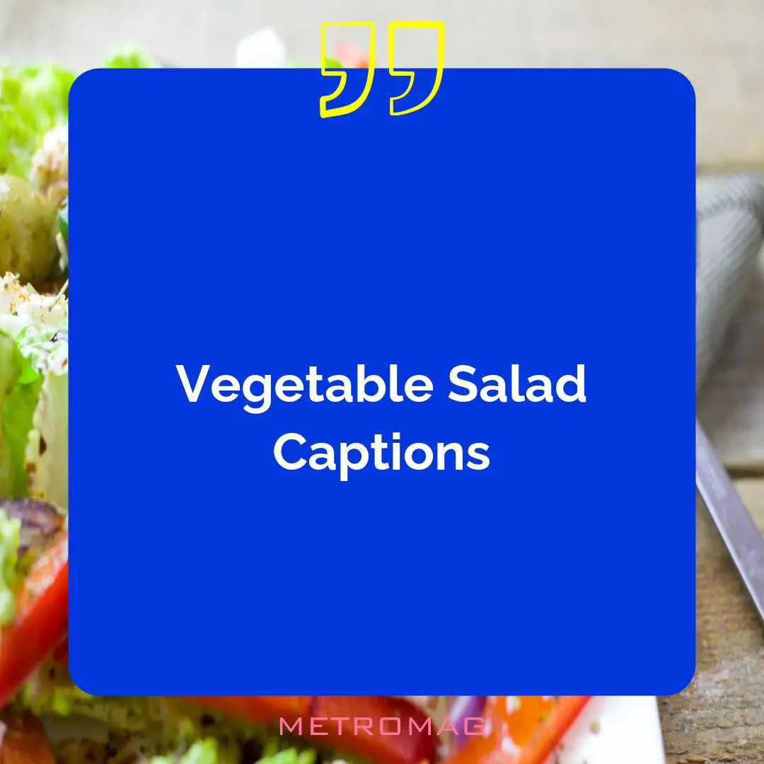 Vegetable Salad Captions