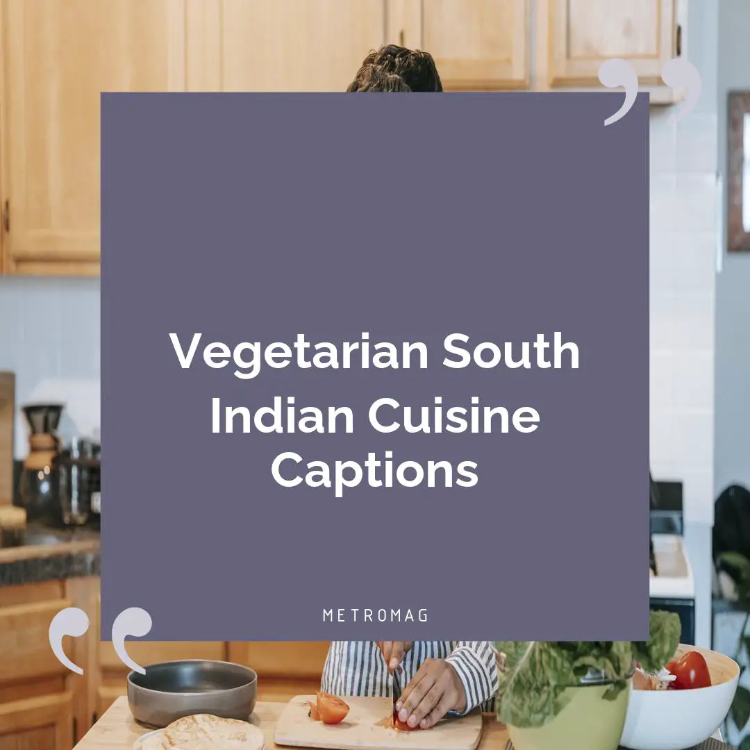 Vegetarian South Indian Cuisine Captions