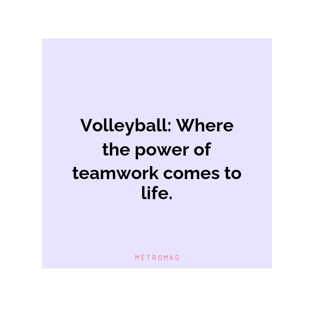 Volleyball: Where the power of teamwork comes to life.
