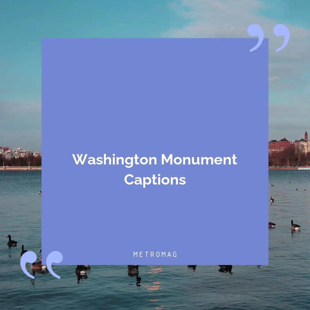 Washington Monument Captions