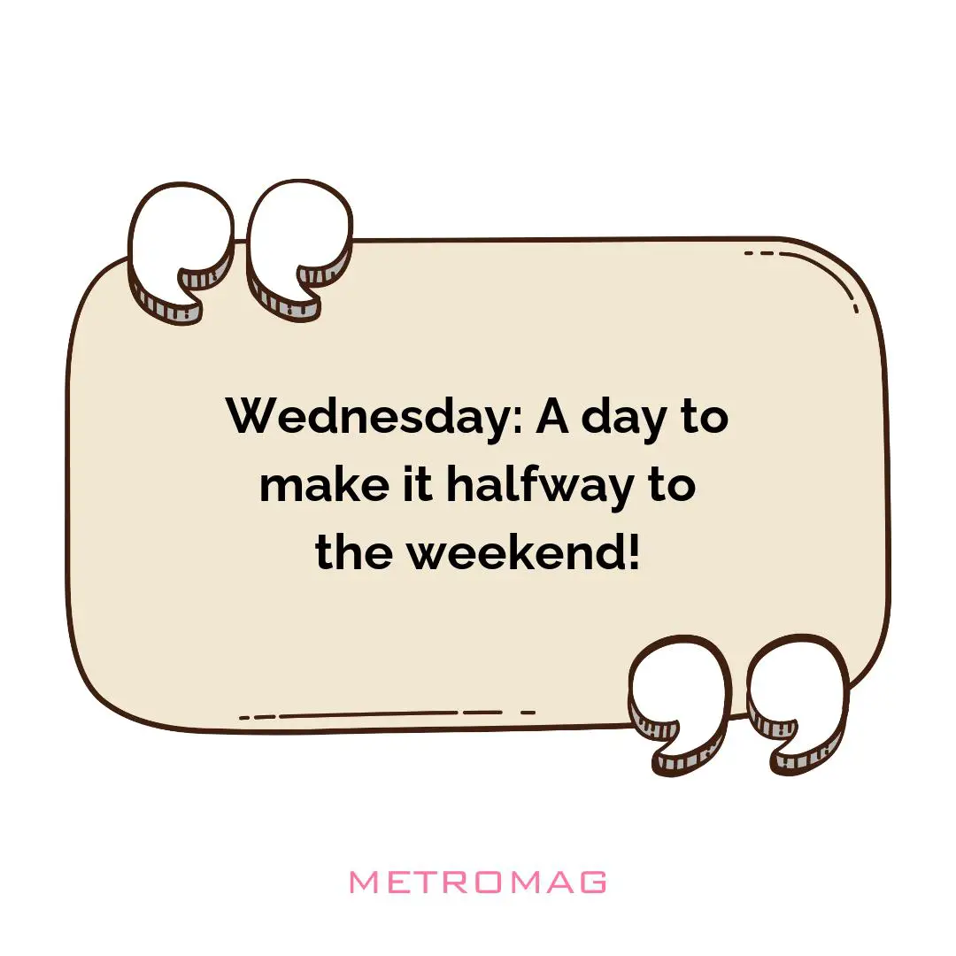 Wednesday: A day to make it halfway to the weekend!