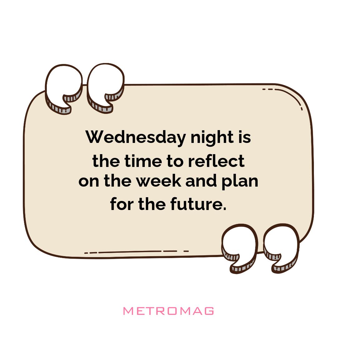 Wednesday night is the time to reflect on the week and plan for the future.
