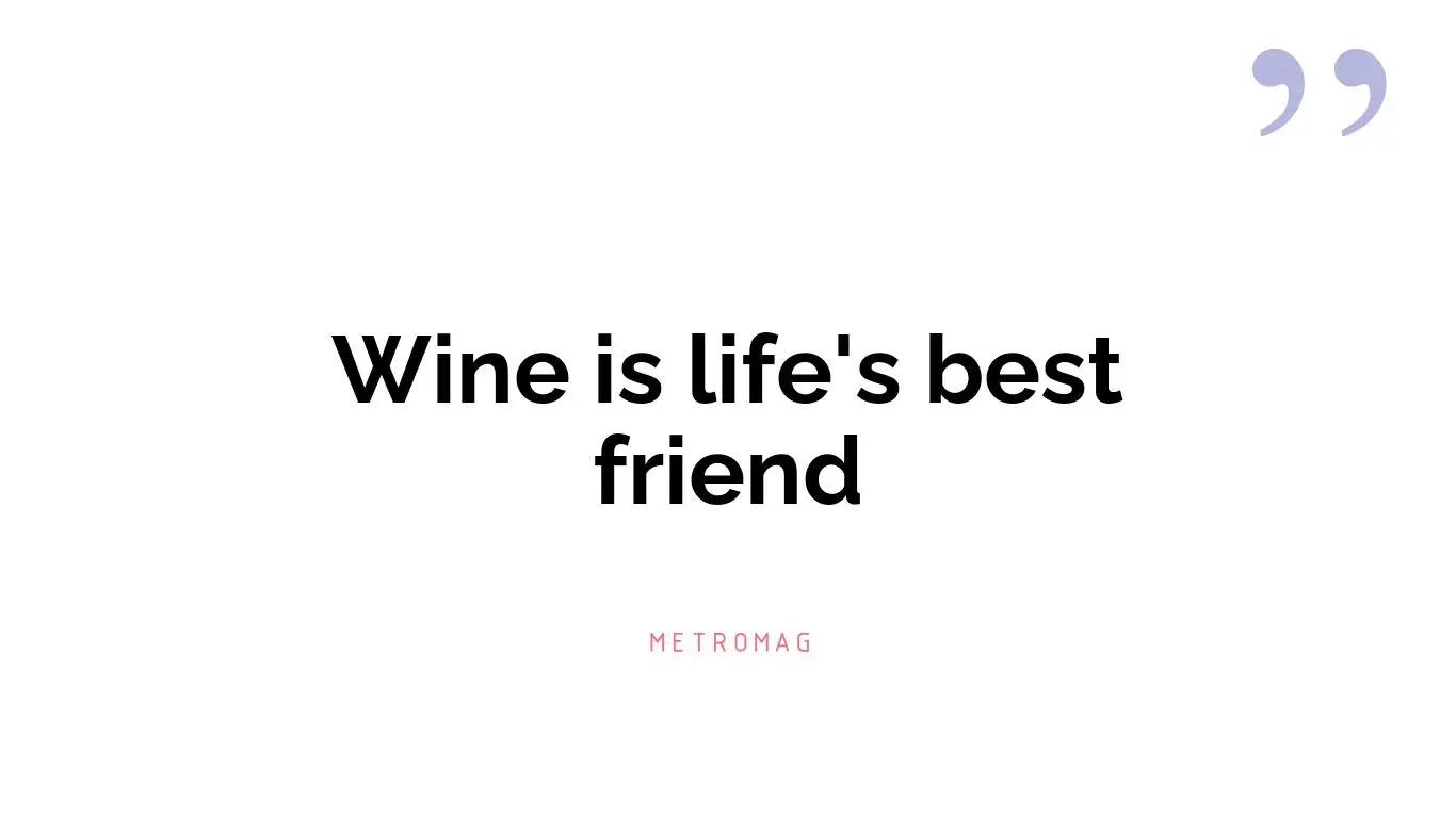 Wine is life's best friend