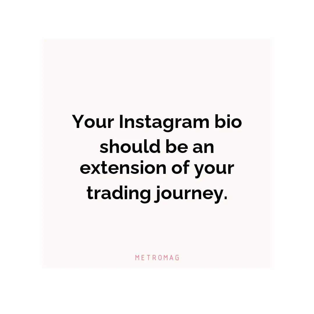 Your Instagram bio should be an extension of your trading journey.