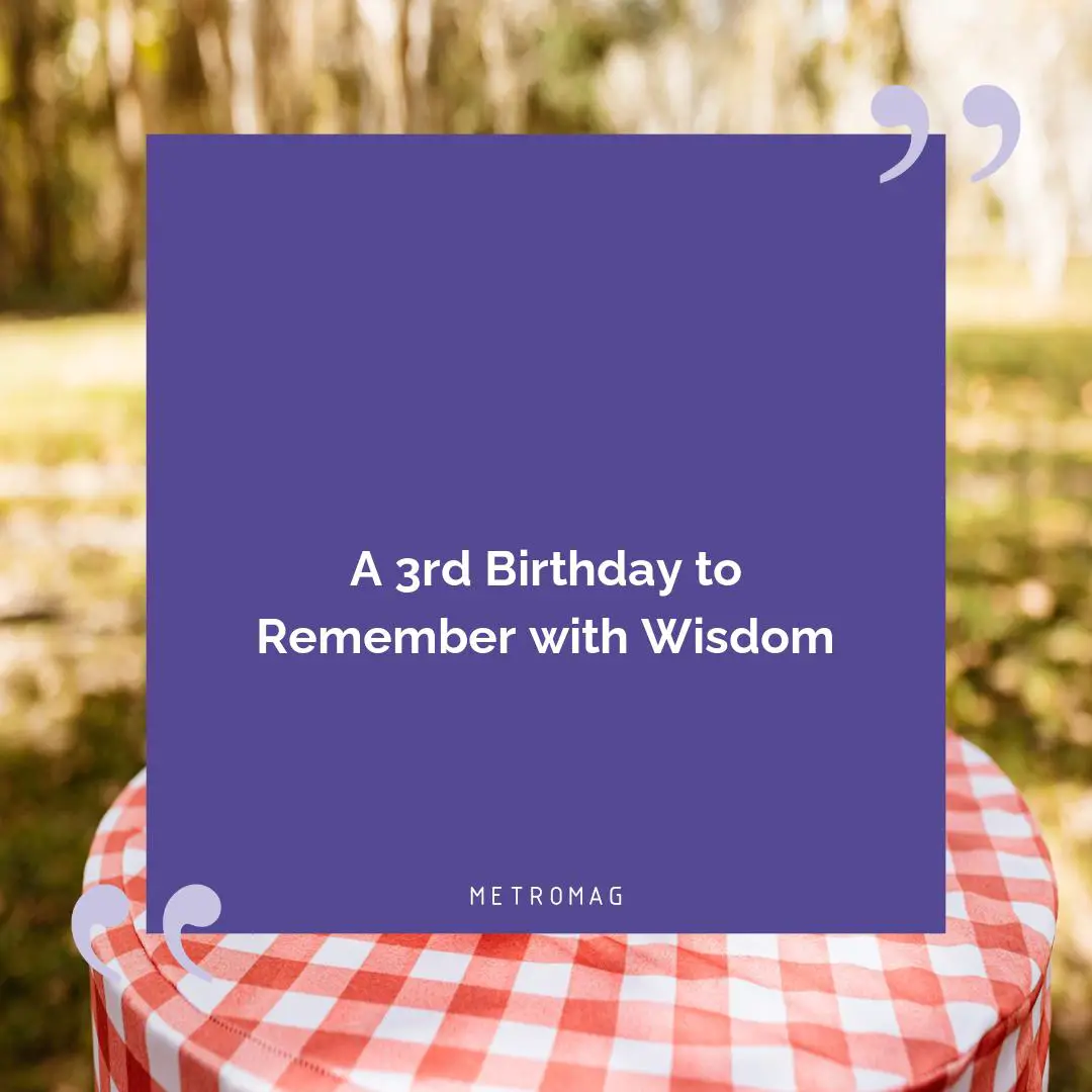 A 3rd Birthday to Remember with Wisdom