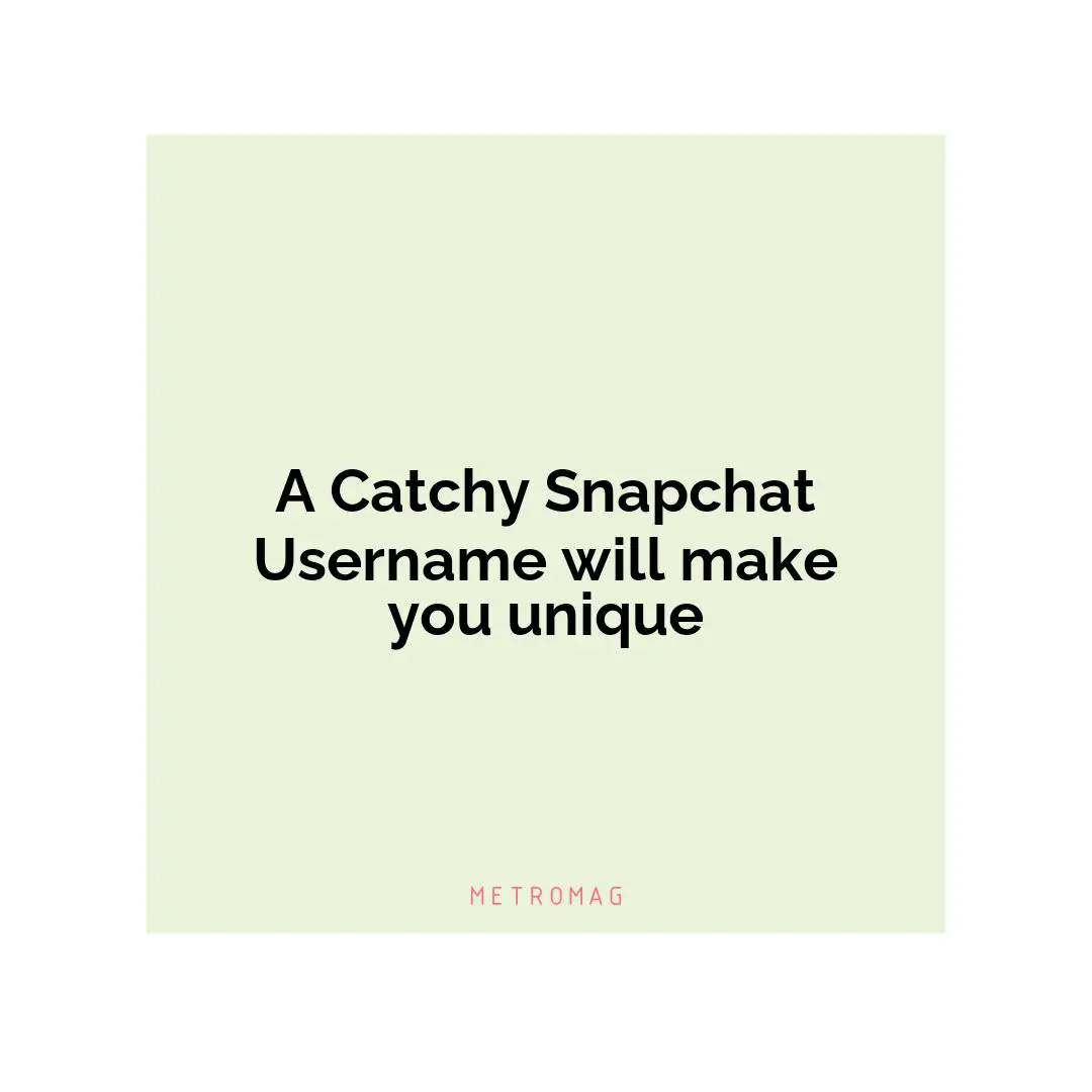 A Catchy Snapchat Username will make you unique