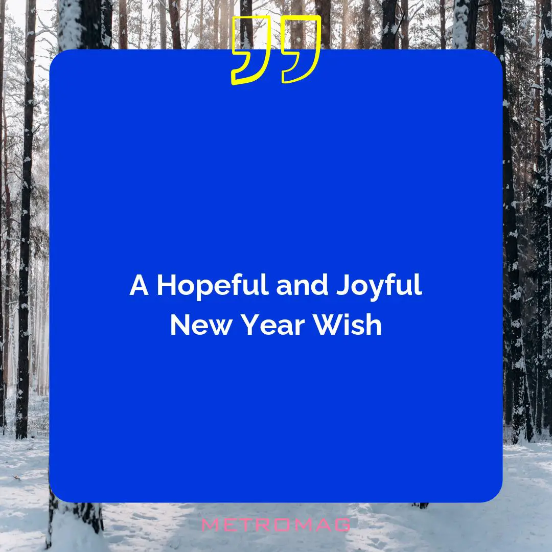 A Hopeful and Joyful New Year Wish