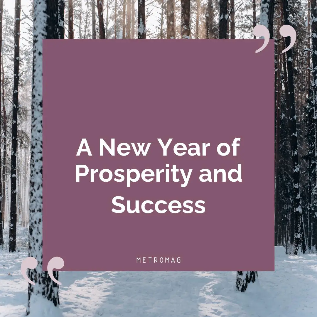 A New Year of Prosperity and Success