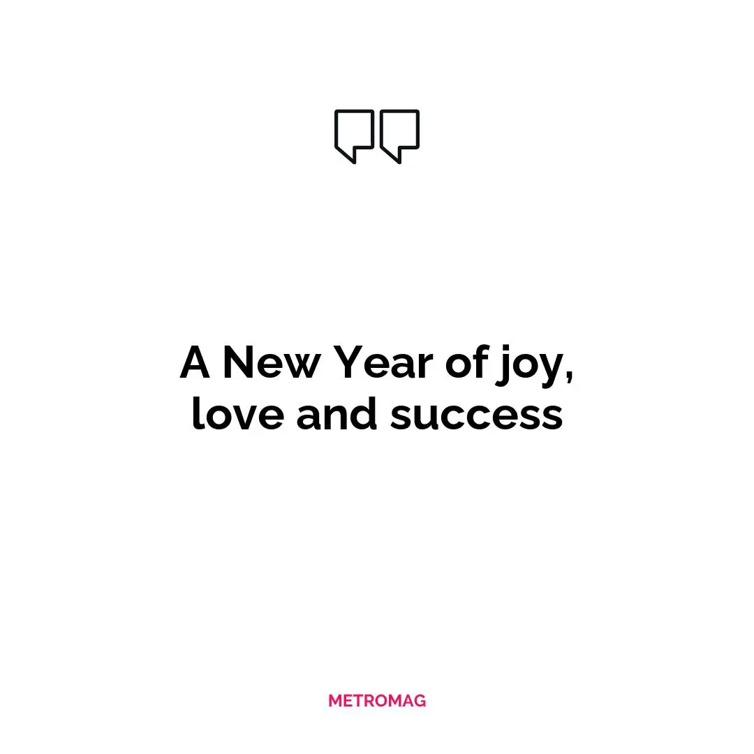 A New Year of joy, love and success