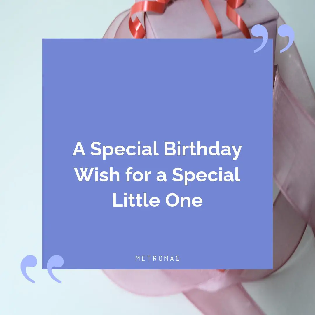 A Special Birthday Wish for a Special Little One