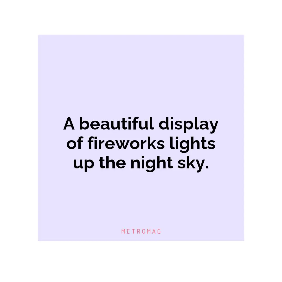 A beautiful display of fireworks lights up the night sky.
