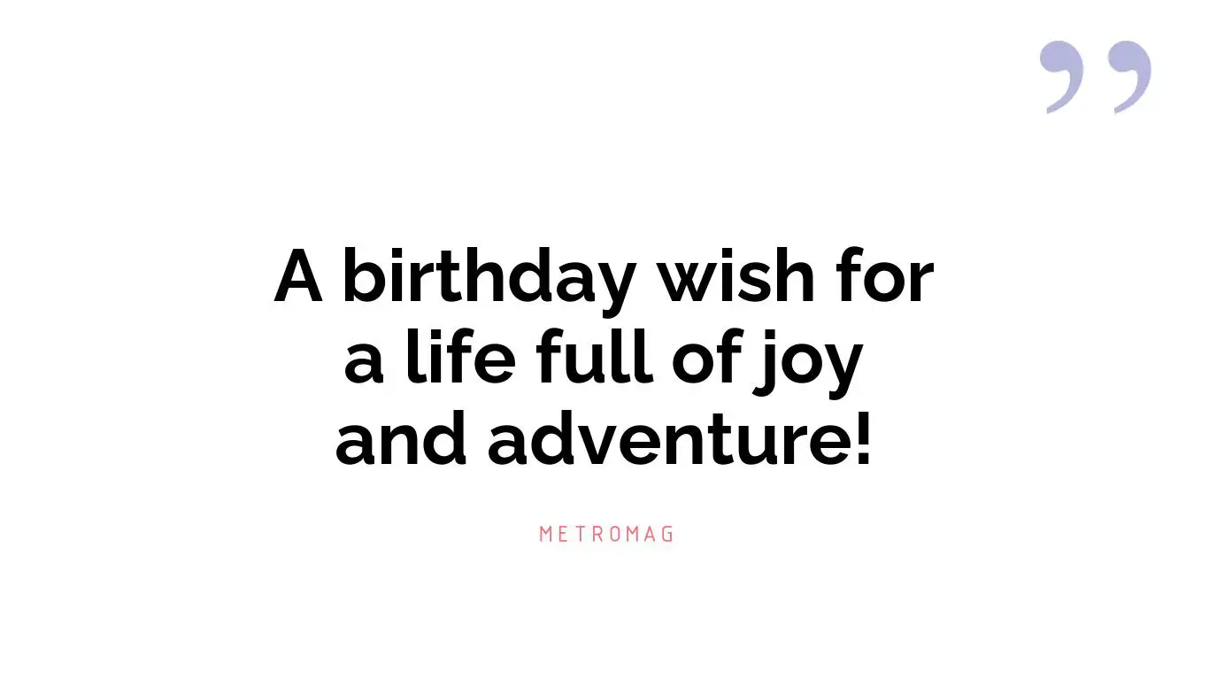 A birthday wish for a life full of joy and adventure!