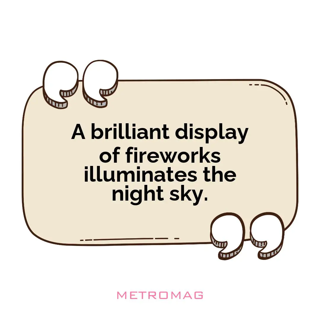 A brilliant display of fireworks illuminates the night sky.