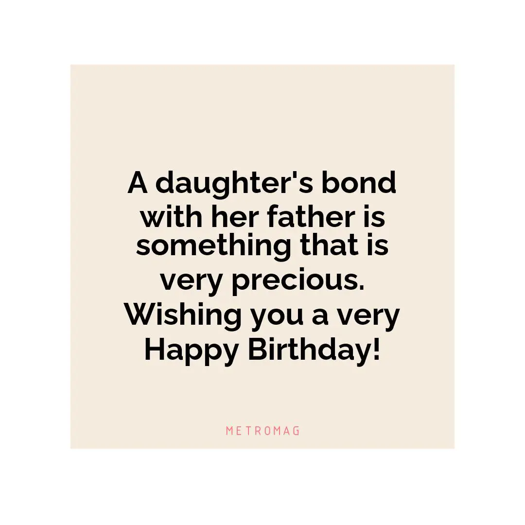 A daughter's bond with her father is something that is very precious. Wishing you a very Happy Birthday!