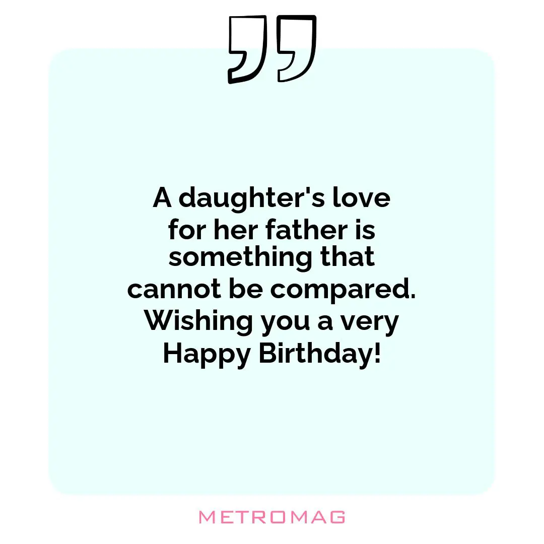A daughter's love for her father is something that cannot be compared. Wishing you a very Happy Birthday!