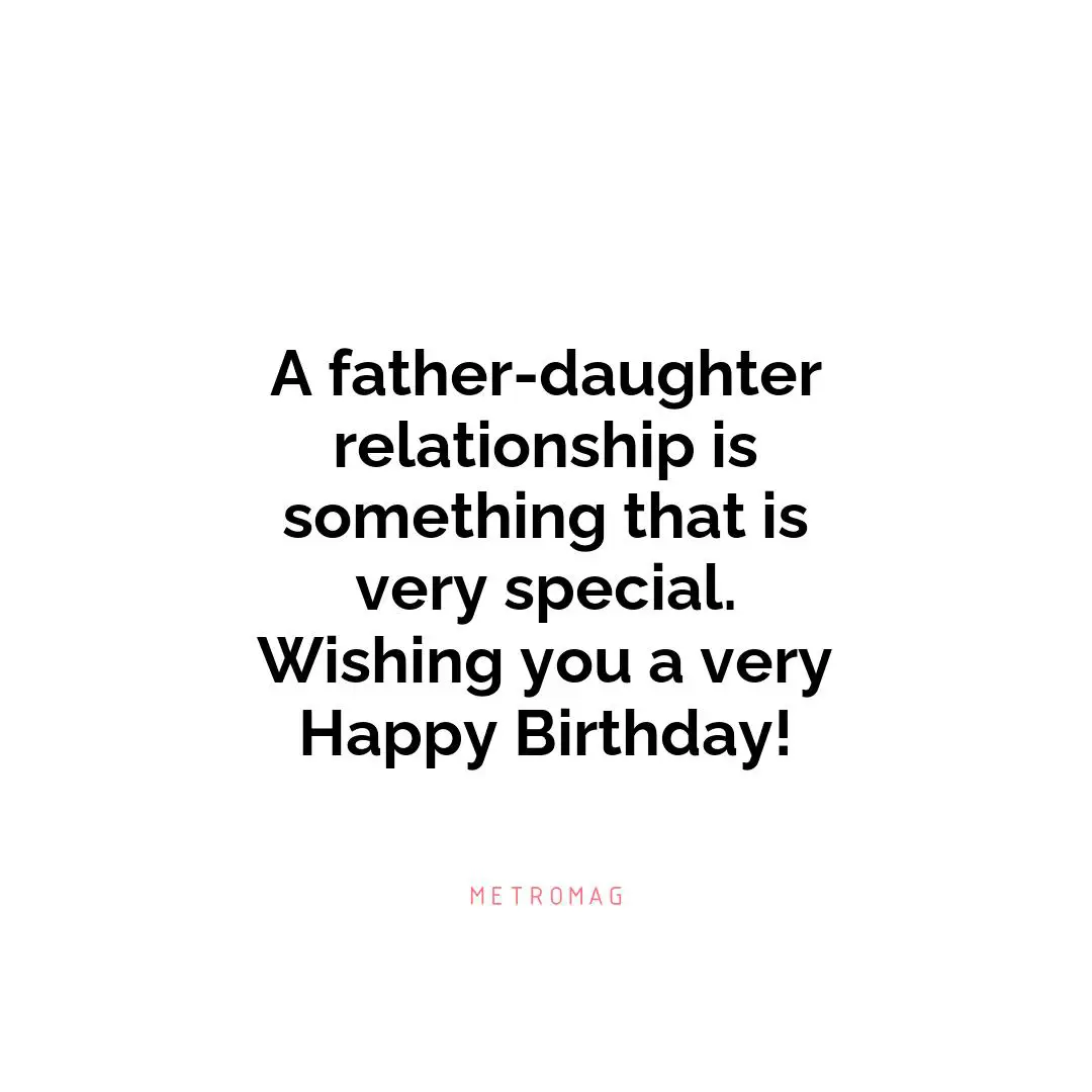 A father-daughter relationship is something that is very special. Wishing you a very Happy Birthday!