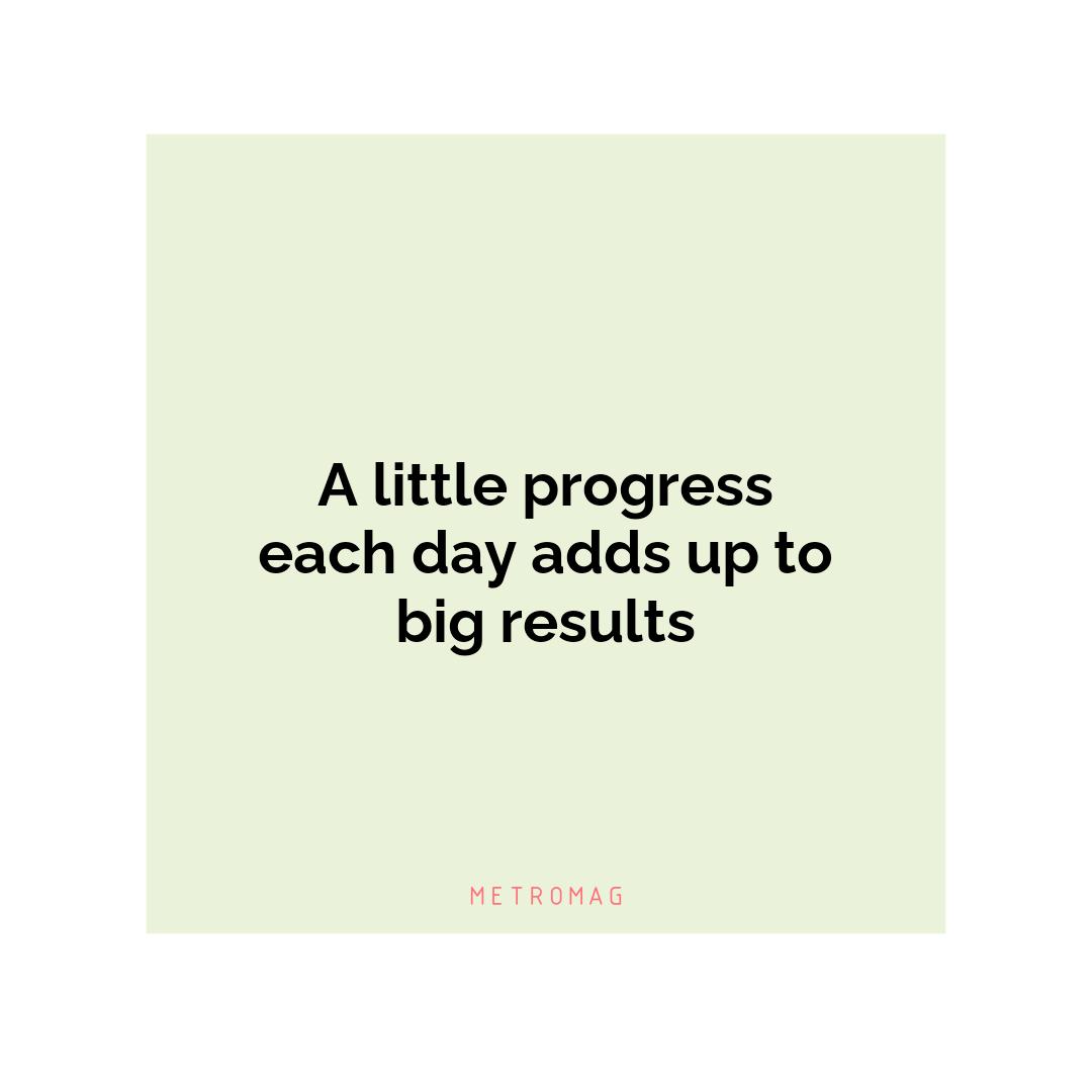 A little progress each day adds up to big results