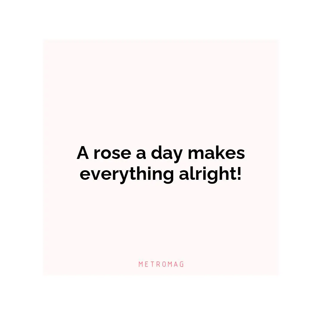A rose a day makes everything alright!