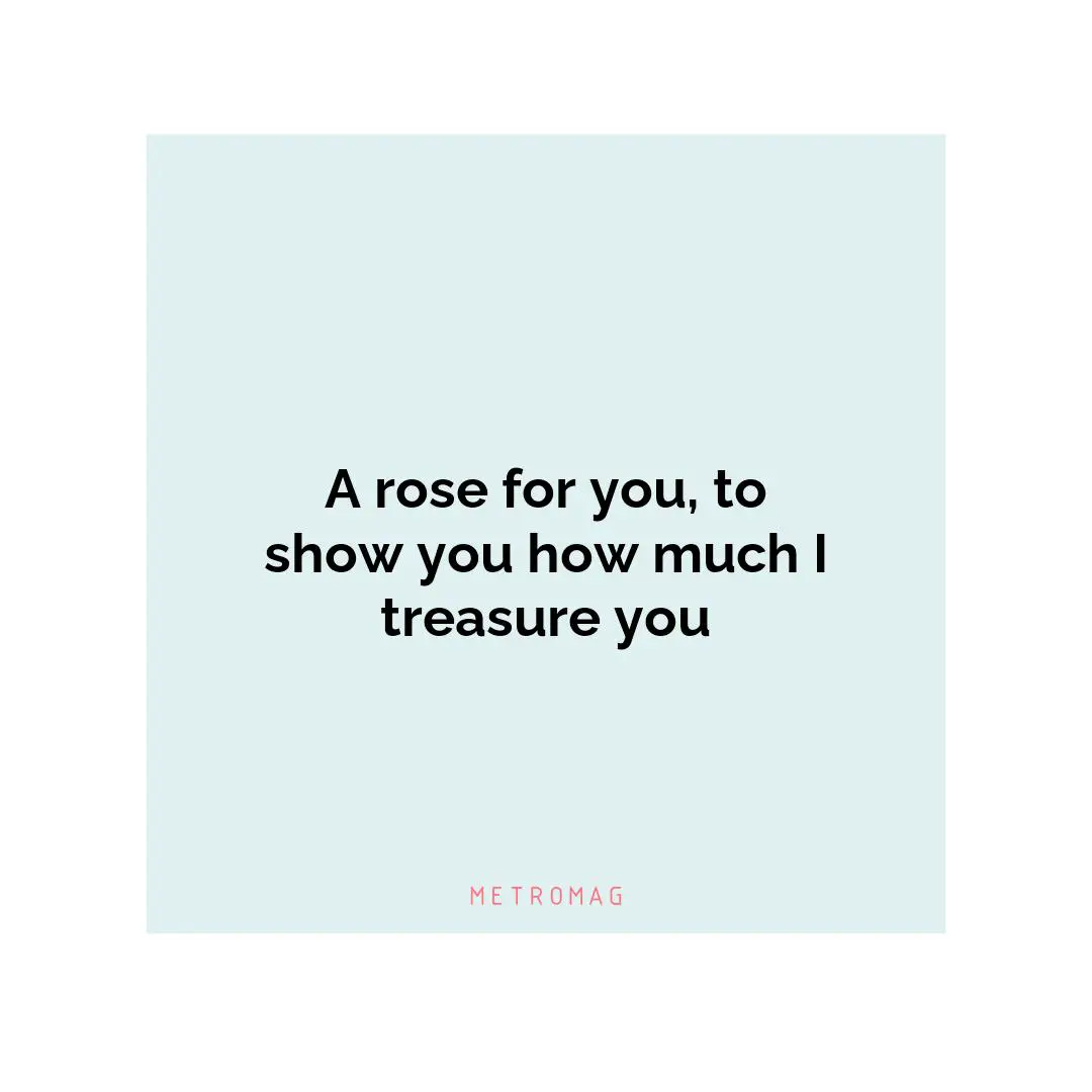 A rose for you, to show you how much I treasure you