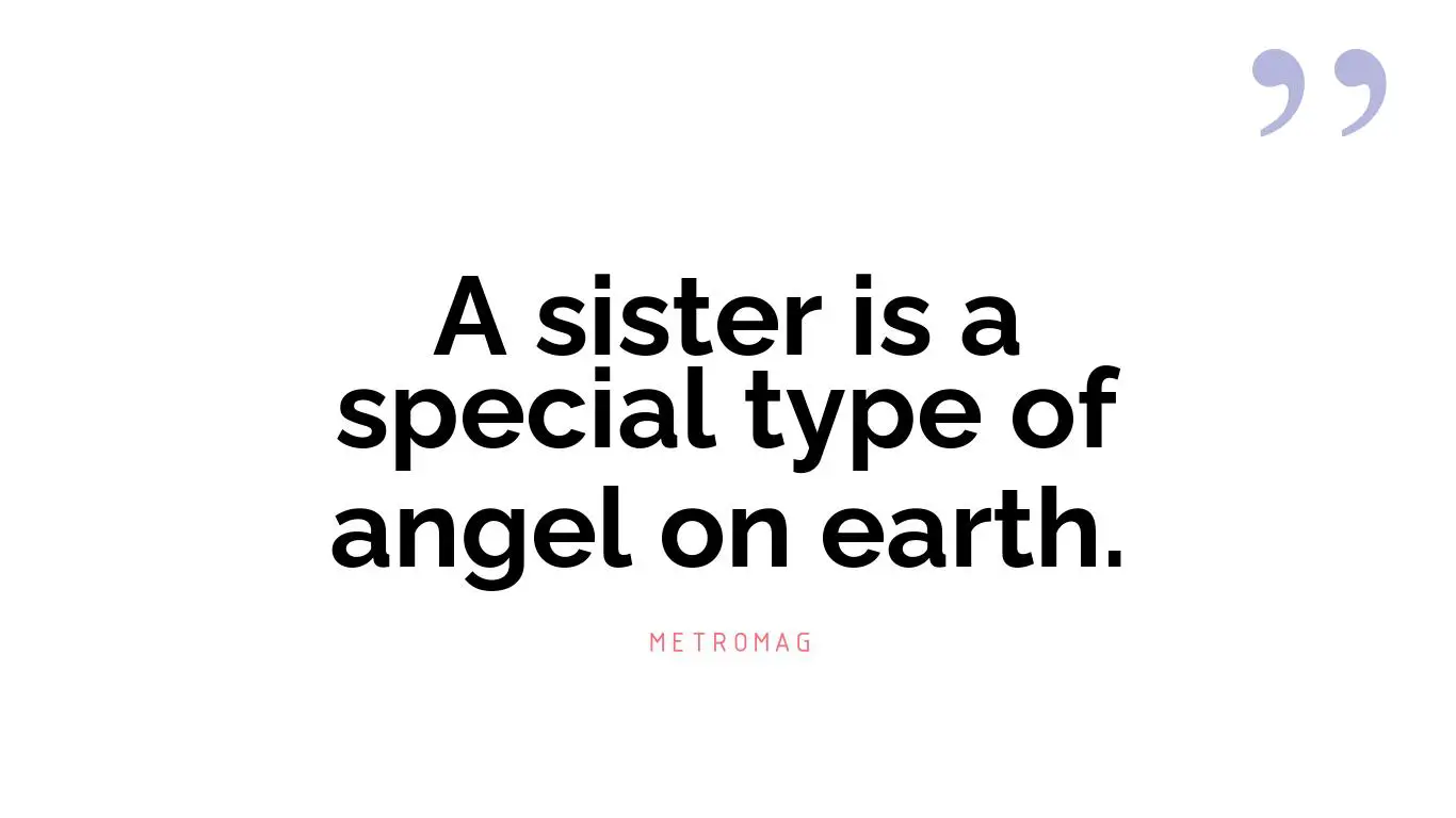 A sister is a special type of angel on earth.