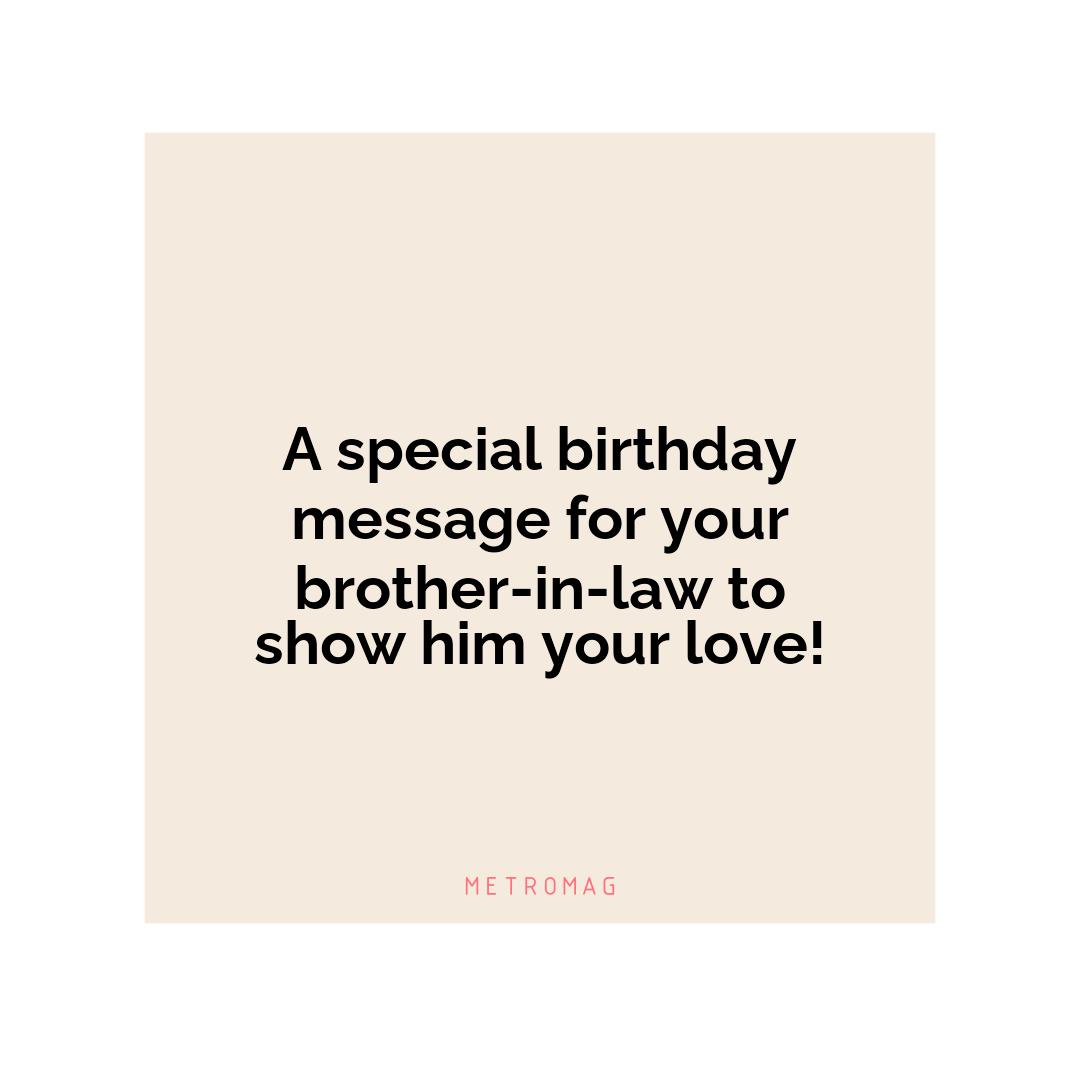 A special birthday message for your brother-in-law to show him your love!