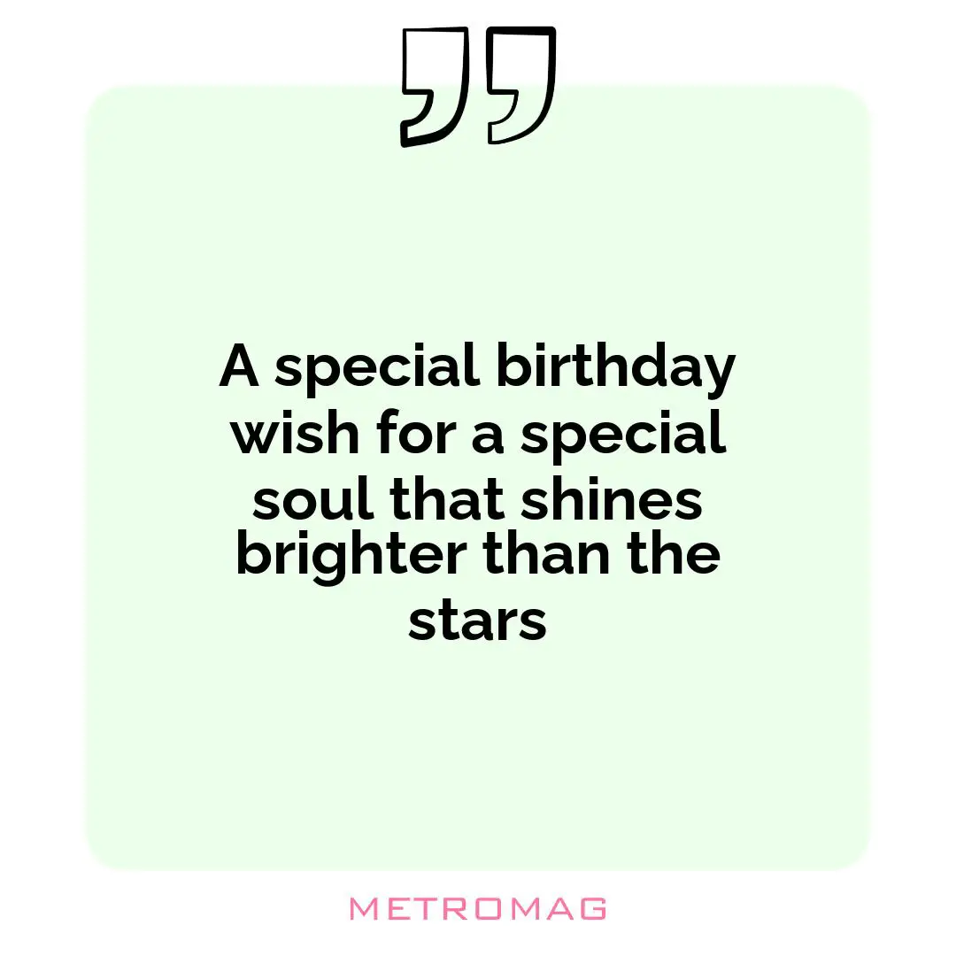 A special birthday wish for a special soul that shines brighter than the stars