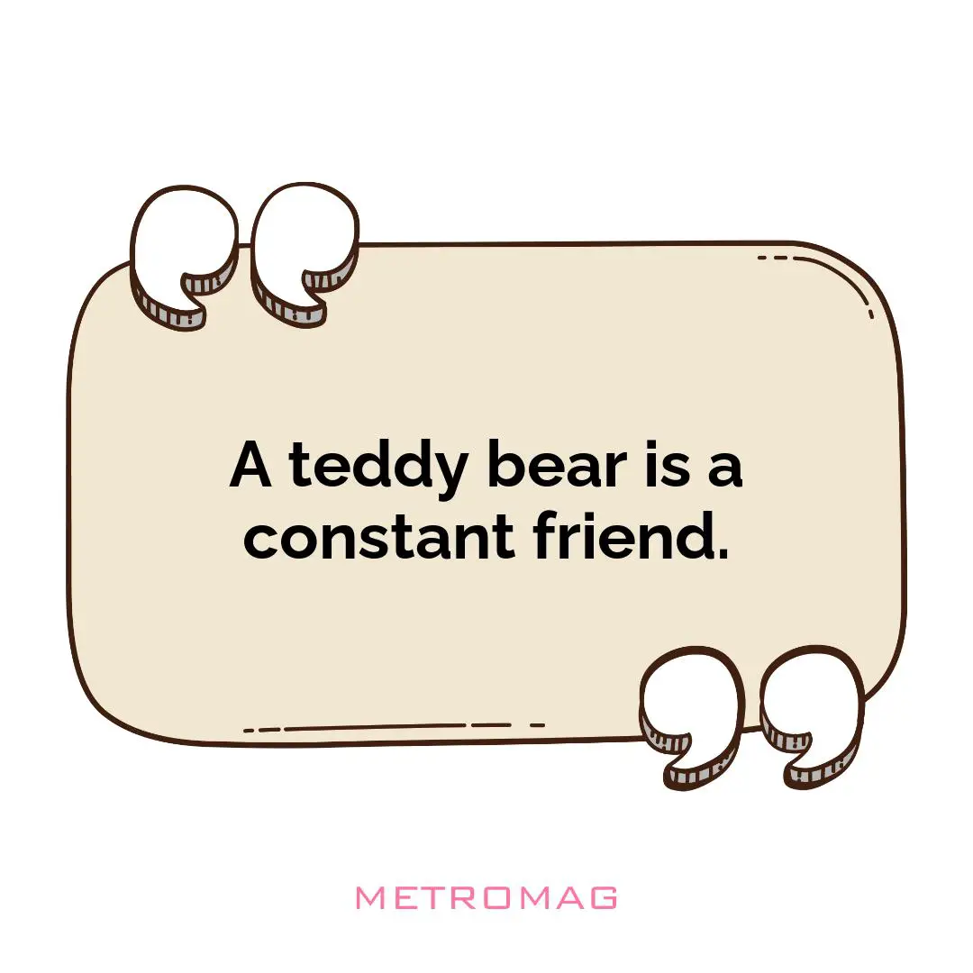 A teddy bear is a constant friend.