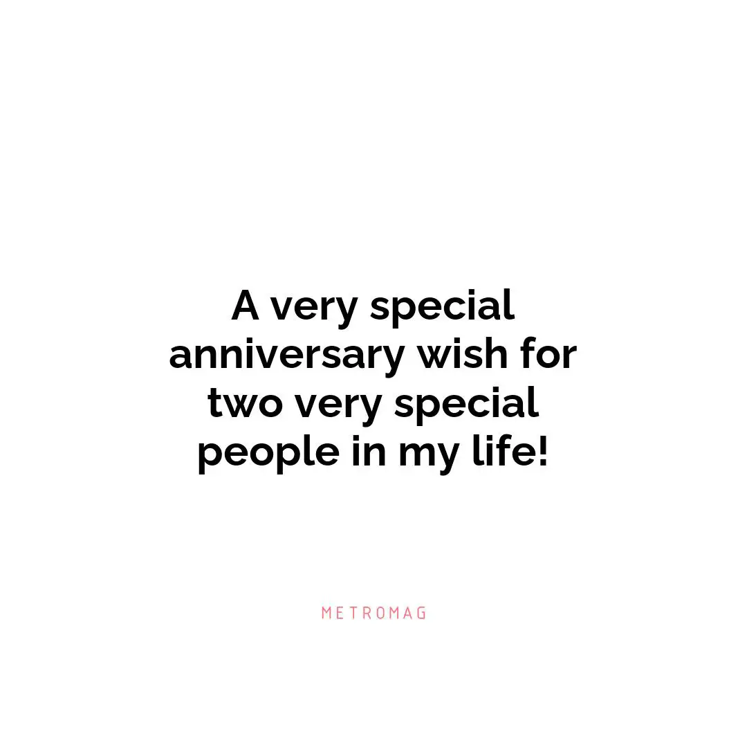 A very special anniversary wish for two very special people in my life!
