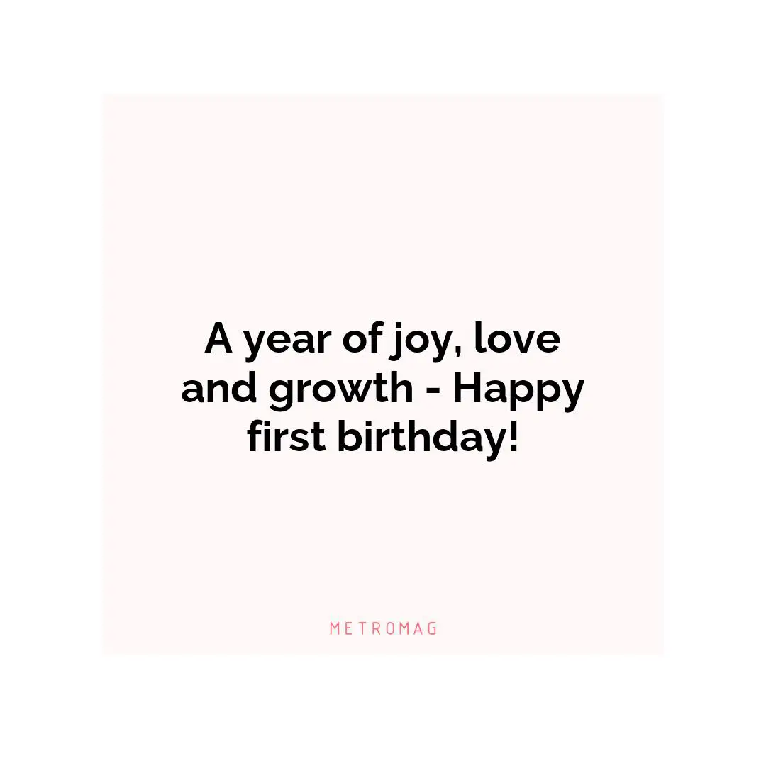 A year of joy, love and growth - Happy first birthday!