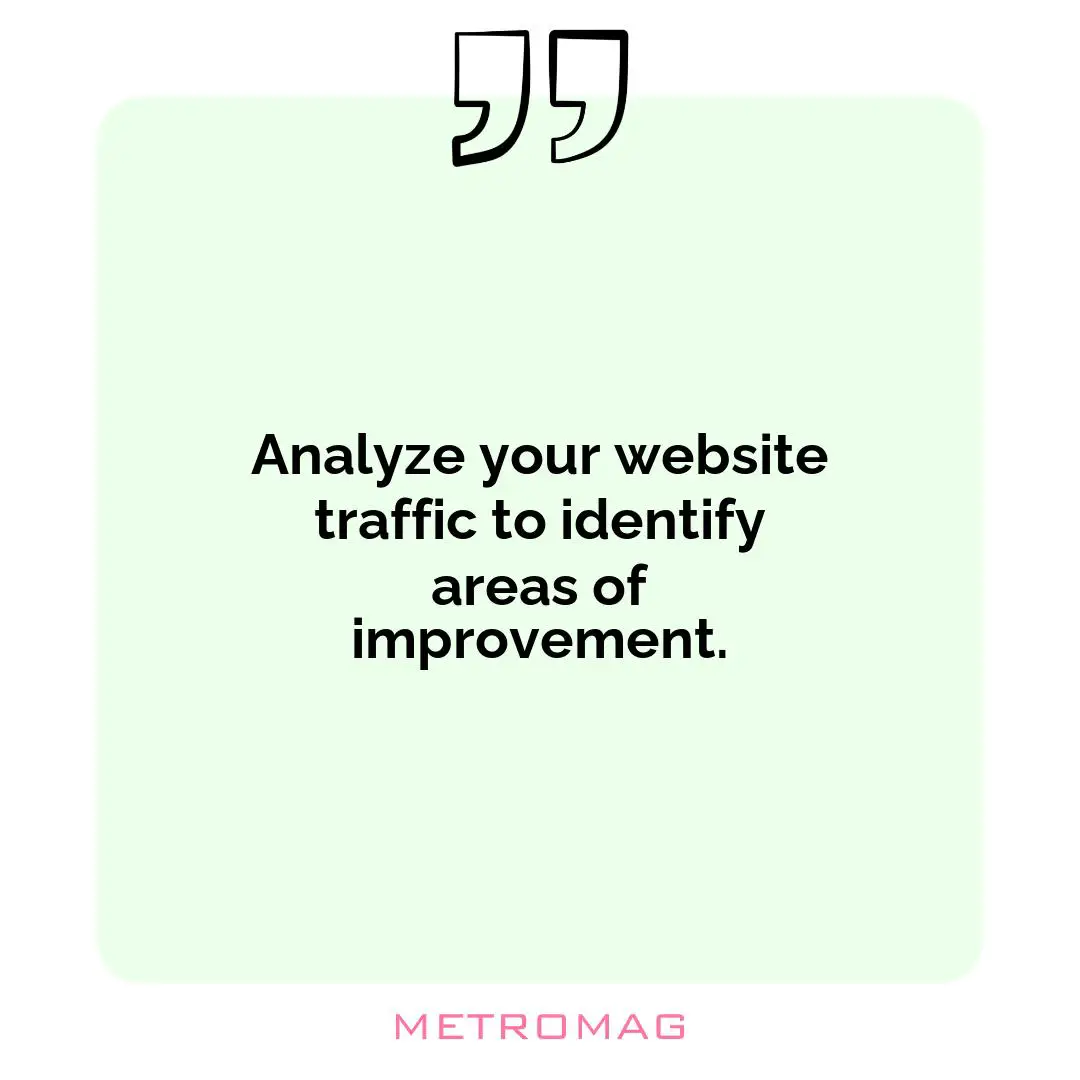 Analyze your website traffic to identify areas of improvement.