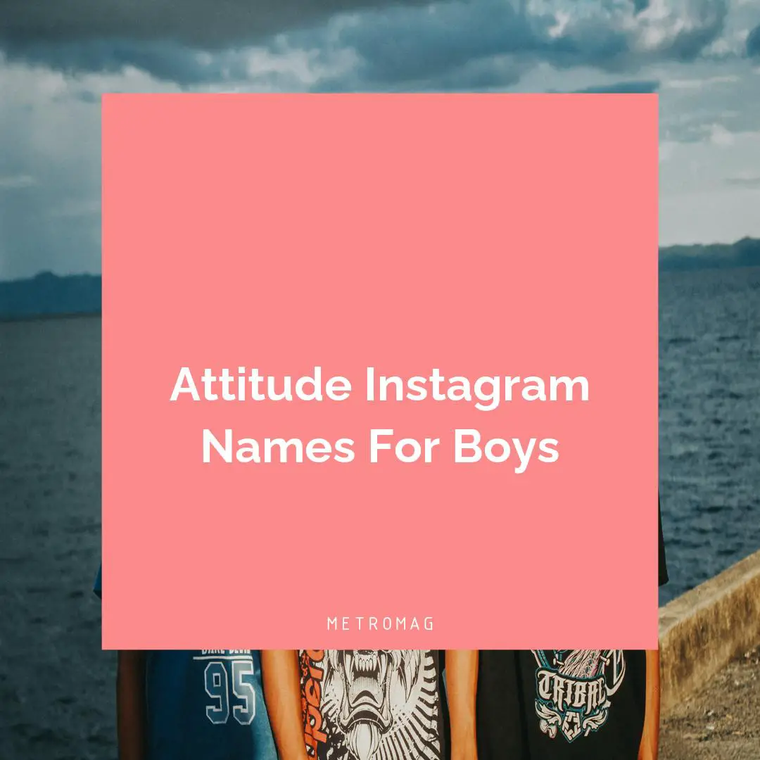 Attitude Instagram Names For Boys