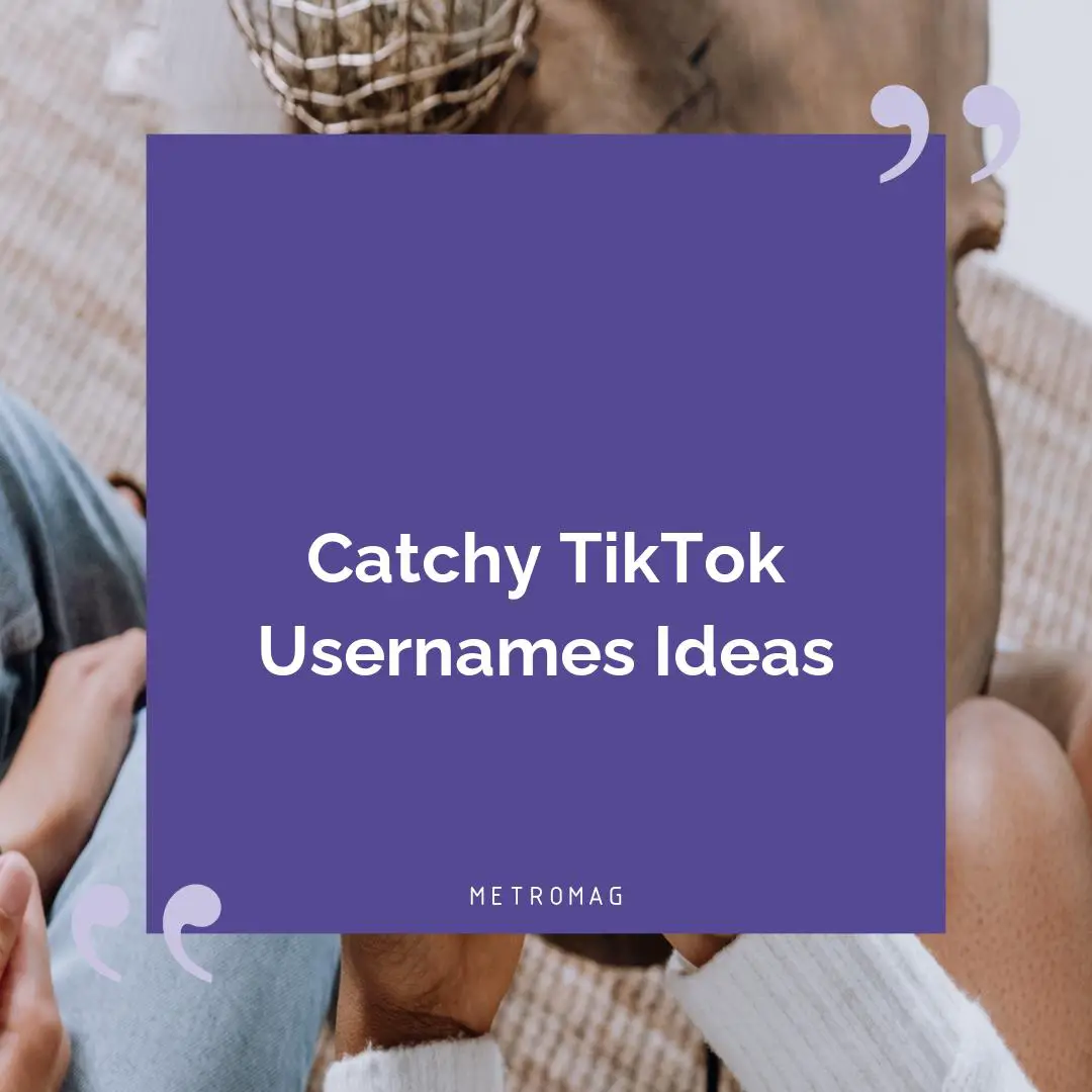 Catchy TikTok Usernames Ideas