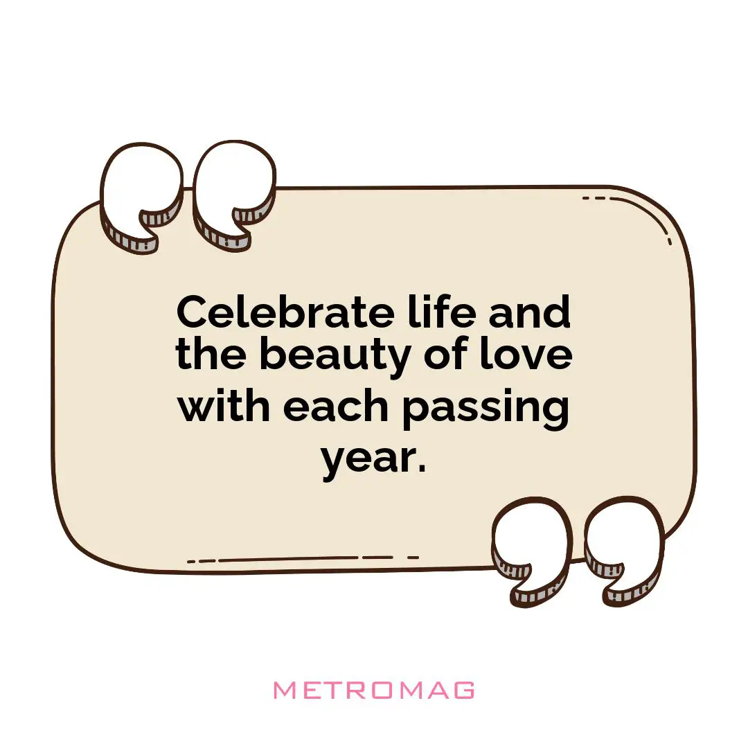 Celebrate life and the beauty of love with each passing year.