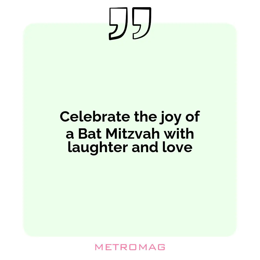 Celebrate the joy of a Bat Mitzvah with laughter and love