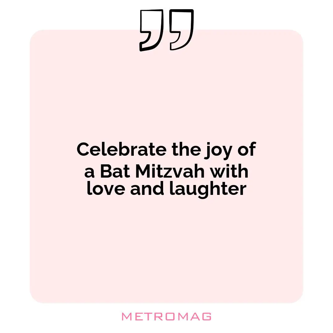 Celebrate the joy of a Bat Mitzvah with love and laughter