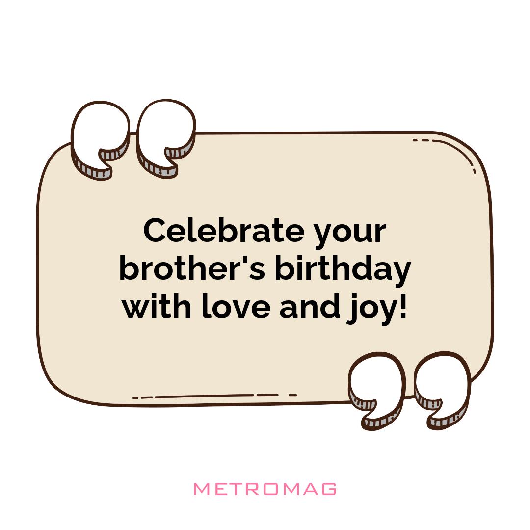 Celebrate your brother's birthday with love and joy!